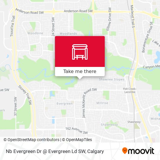Nb Evergreen Dr @ Evergreen  Ld SW map