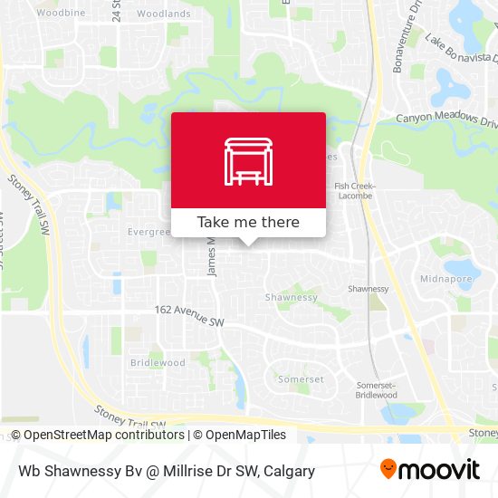 Wb Shawnessy Bv @ Millrise Dr SW map