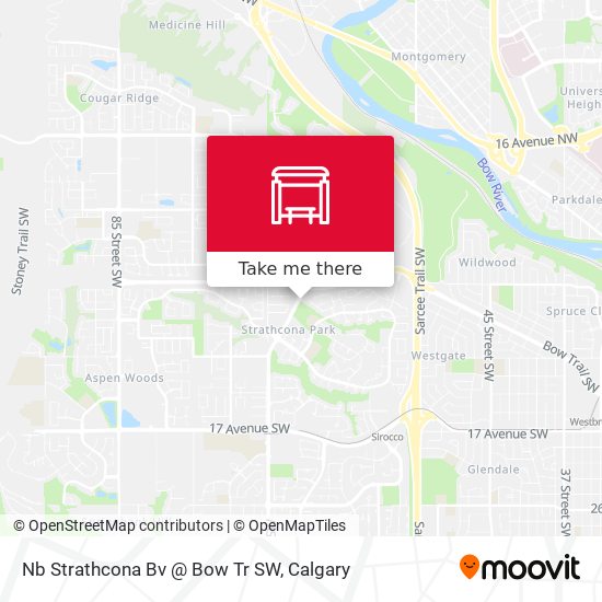 Nb Strathcona Bv @ Bow Tr SW map