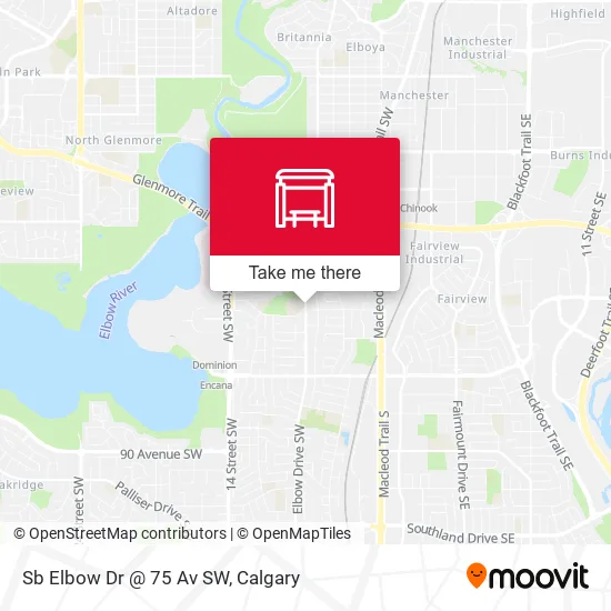 Sb Elbow Dr @ 75 Av SW map