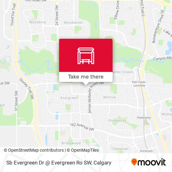 Sb Evergreen Dr @ Evergreen Ro SW map