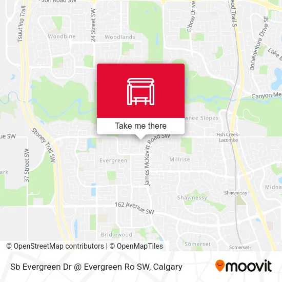 Sb Evergreen Dr @ Evergreen Ro SW map