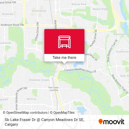 Sb Lake Fraser Dr @ Canyon Meadows Dr SE map