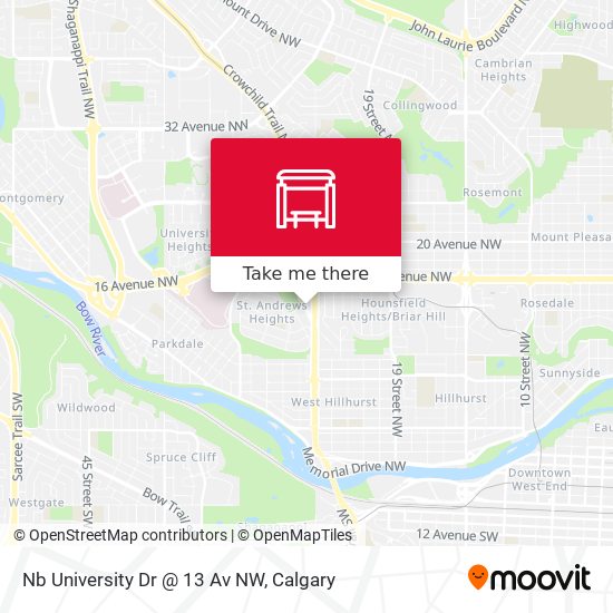 Nb University Dr @ 13 Av NW map