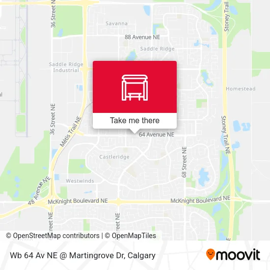 Wb 64 Av NE @ Martingrove Dr map