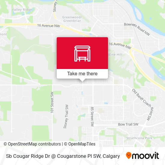 Sb Cougar Ridge Dr @ Cougarstone Pl SW map