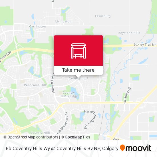 Eb Coventry Hills Wy @ Coventry Hills Bv NE map