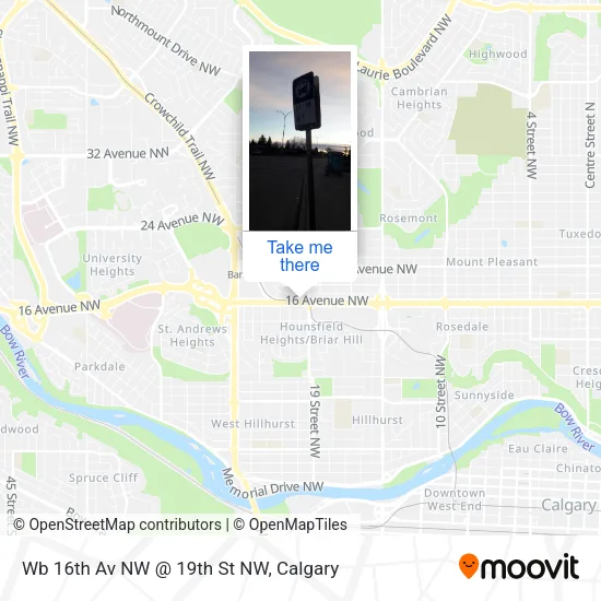 Wb 16th Av NW @ 19th St NW map