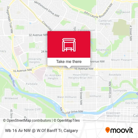 Wb 16 Av NW @ W.Of Banff Tr map