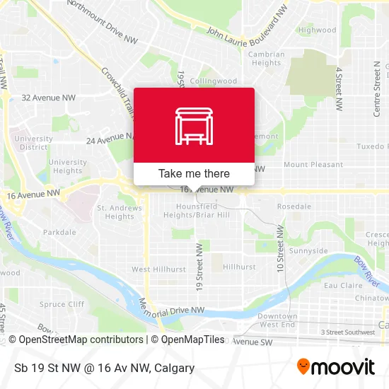 Sb 19 St NW @ 16 Av NW map