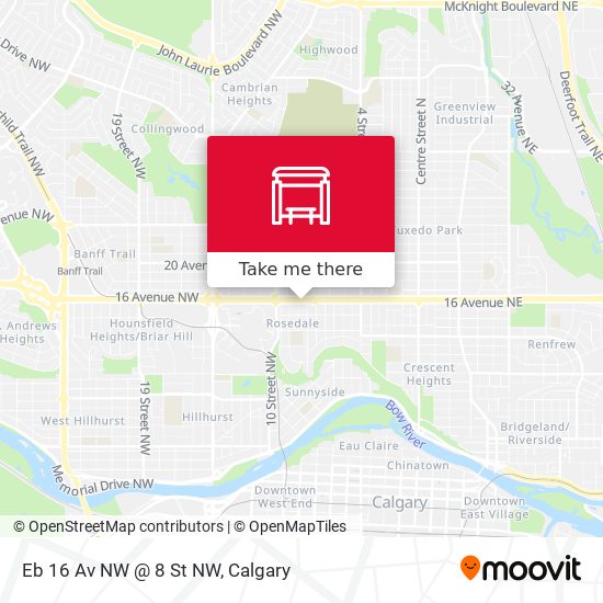 Eb 16 Av NW @ 8 St NW map