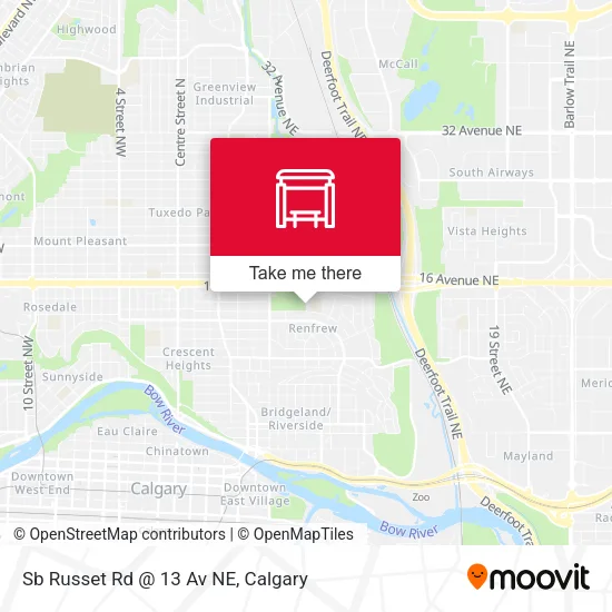 Sb Russet Rd @ 13 Av NE map