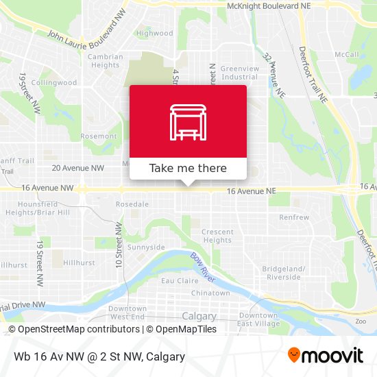 Wb 16 Av NW @ 2 St NW map