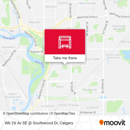 Wb 26 Av SE @ Southwood Dr map