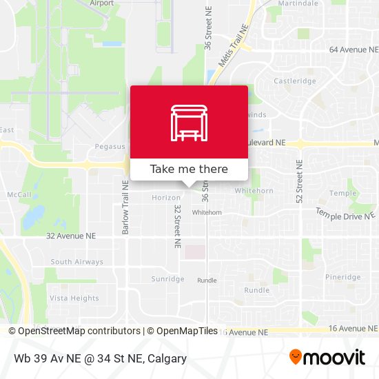 Wb 39 Av NE @ 34 St NE map