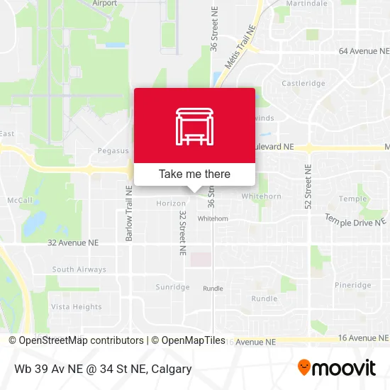 Wb 39 Av NE @ 34 St NE map