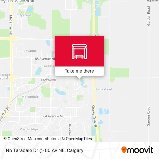 Nb Taradale Dr @ 80 Av NE map
