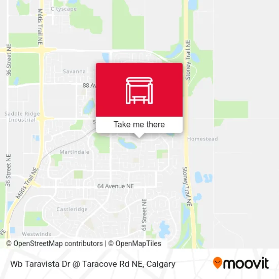 Wb Taravista Dr @ Taracove Rd NE map