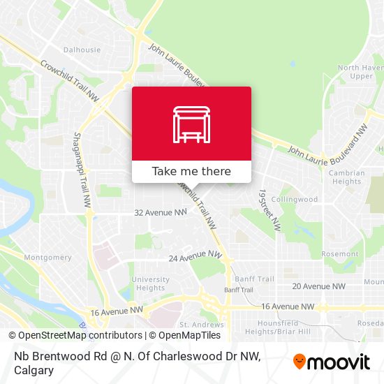 Nb Brentwood Rd @ N. Of Charleswood Dr NW map