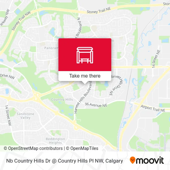 Nb Country Hills Dr @ Country Hills  Pl NW map