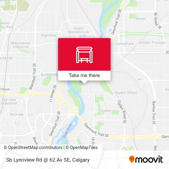Sb Lynnview Rd @ 62 Av SE map