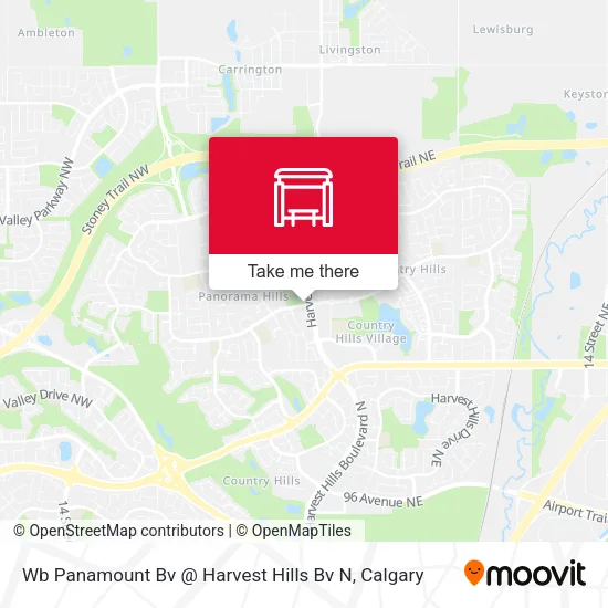 Wb Panamount Bv @ Harvest Hills Bv N map