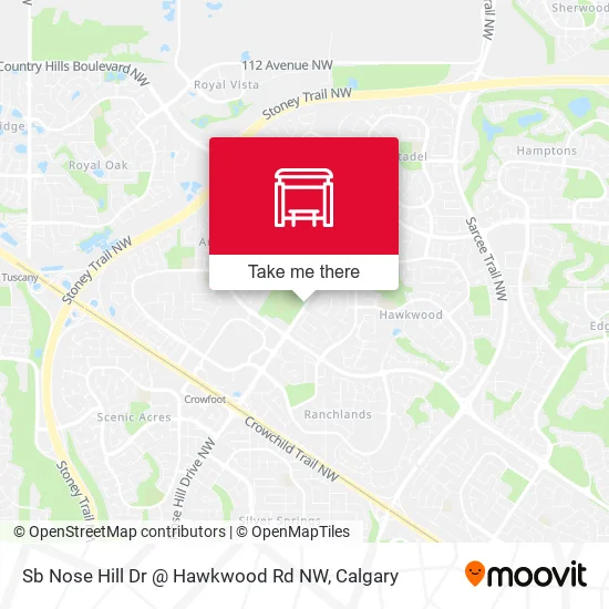 Sb Nose Hill Dr @ Hawkwood Rd NW map