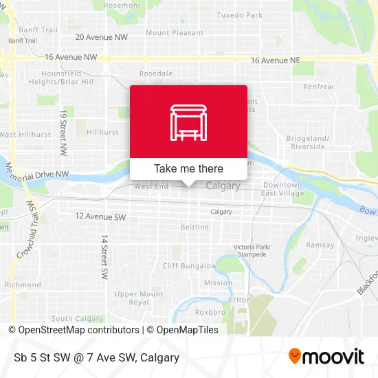 Sb 5 St SW @ 7 Ave SW map