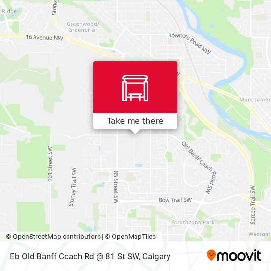 Eb Old Banff Coach Rd @ 81 St SW map