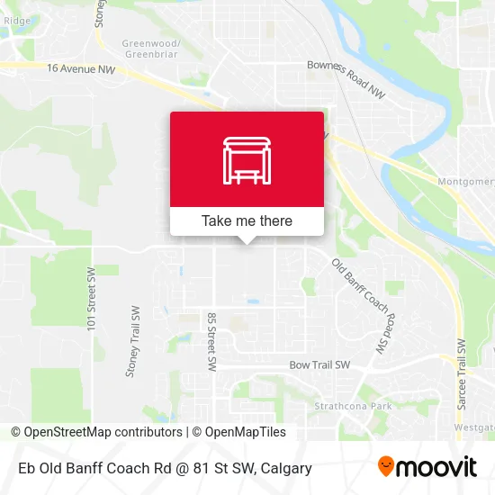 Eb Old Banff Coach Rd @ 81 St SW map