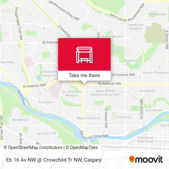 Eb 16 Av NW @ Crowchild Tr NW map