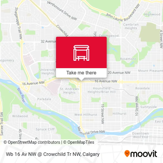 Wb 16 Av NW @ Crowchild Tr NW map