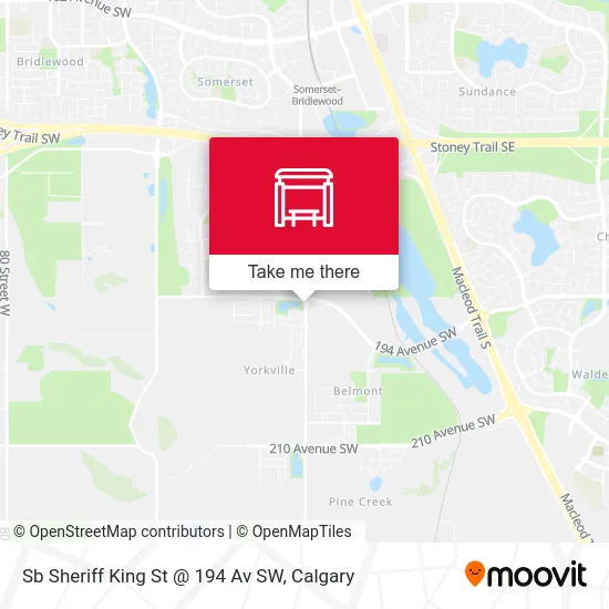 Sb Sheriff King St @ 194 Av SW map