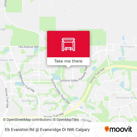 Eb Evanston Rd @ Evansridge Dr NW map