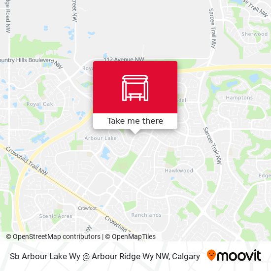 Sb Arbour Lake Wy @ Arbour Ridge Wy NW map