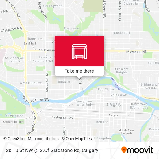 Sb 10 St NW @ S.Of Gladstone Rd map