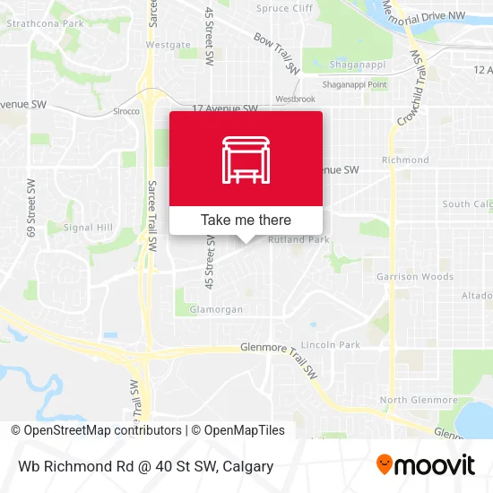 Wb Richmond Rd @ 40 St SW map