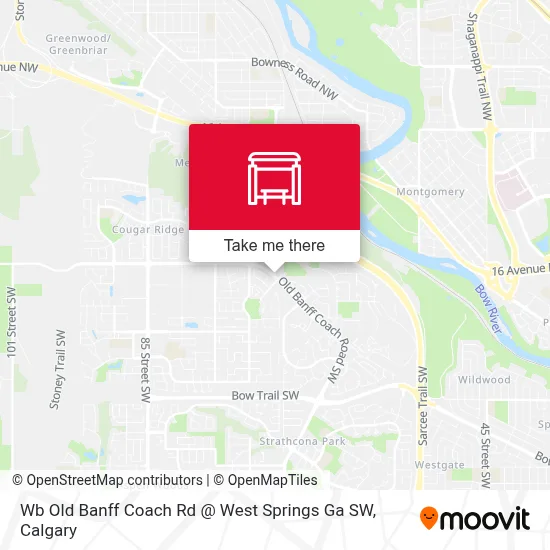 Wb Old Banff Coach Rd @ West Springs Ga SW map