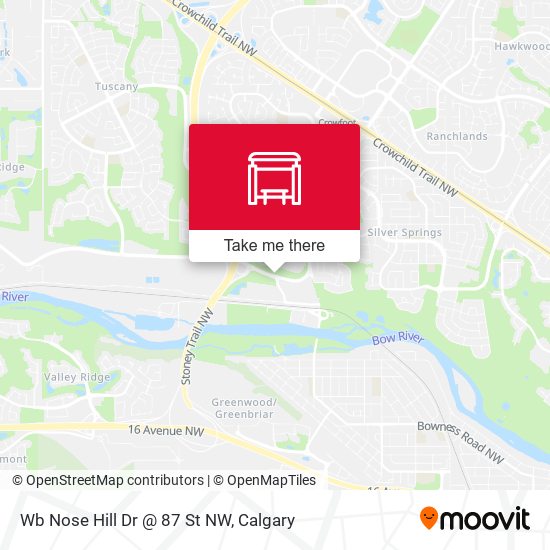 Wb Nose Hill Dr @ 87 St NW map