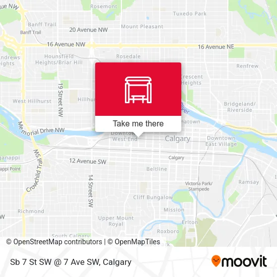 Sb 7 St SW @ 7 Ave SW map