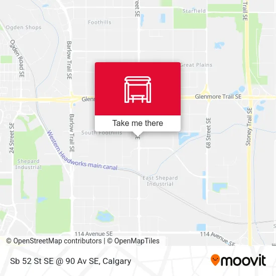 Sb 52 St SE @ 90 Av SE map