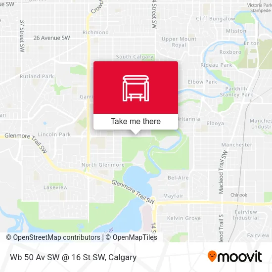 Wb 50 Av SW @ 16 St SW map
