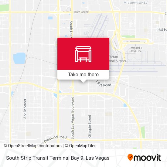 South Strip Transit Terminal Bay 9 map