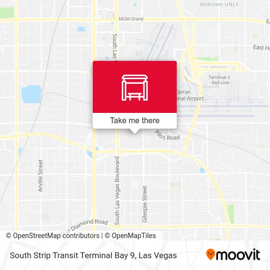 Mapa de South Strip Transit Terminal Bay 9