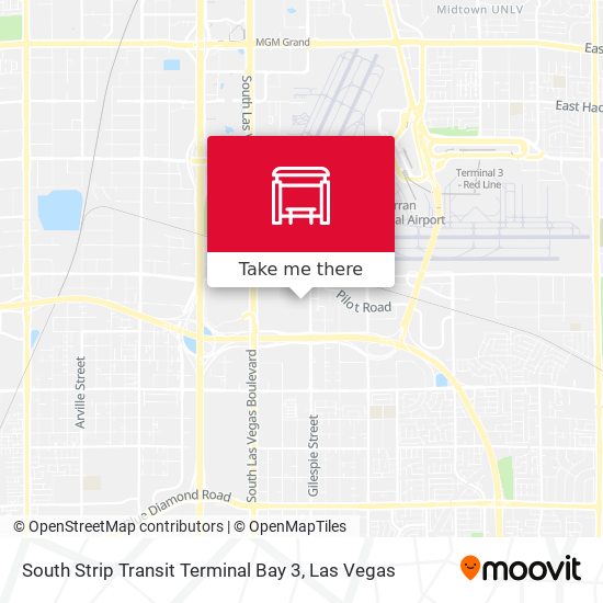 Mapa de South Strip Transit Terminal Bay 3