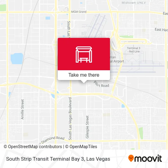 Mapa de South Strip Transit Terminal Bay 3