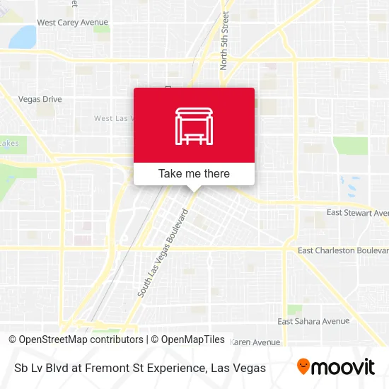 Mapa de Sb Lv Blvd at Fremont St Experience