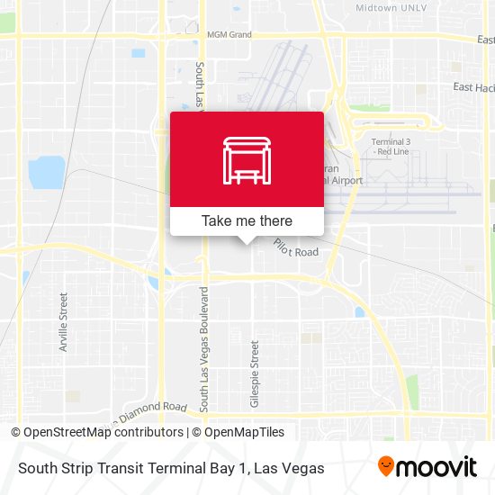 South Strip Transit Terminal Bay 1 map