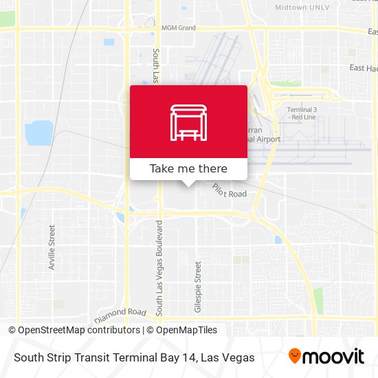 South Strip Transit Terminal Bay 14 map