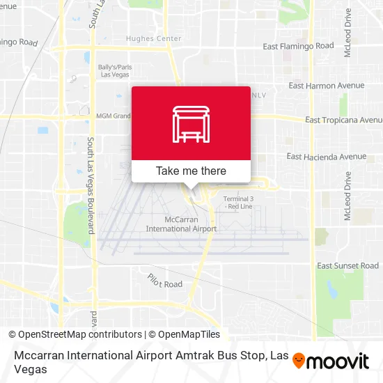 Mapa de Mccarran International Airport Amtrak Bus Stop
